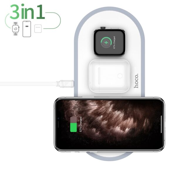 HOCO 3 in1 Wireless Charger for iphone 11 Pro X XS Max XR for Apple Watch 5 4 3 2 Airpods
