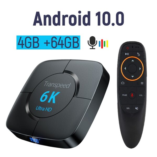 Android 10.0 TV BOX 6K Youtube Google Assistant 3D Video TV receiver Wifi Bluetooth TV