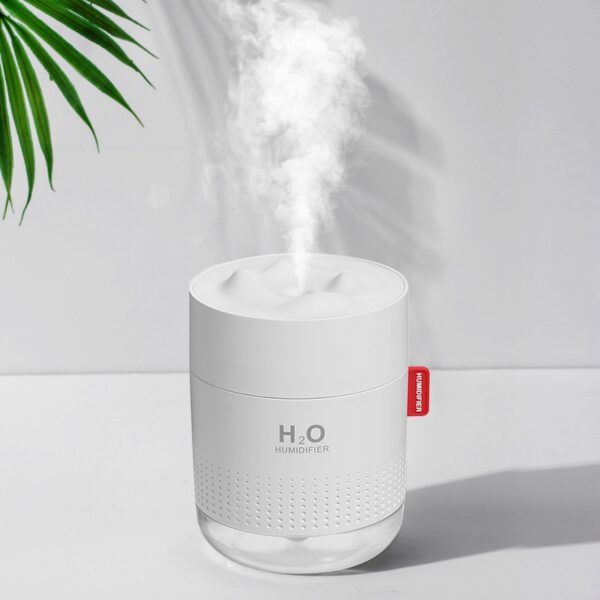 White Snow Mountain Humidifier 500ML Ultrasonic USB Aroma Air Diffuser Soothing Light