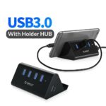 Compact 4-Ports USB 3.0 HUB and Phone Holder