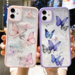 Clear Glitter Butterfly Soft Shockproof Phone Case for iPhone
