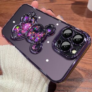 Cartoon Bear Glitter Quicksand iPhone Case