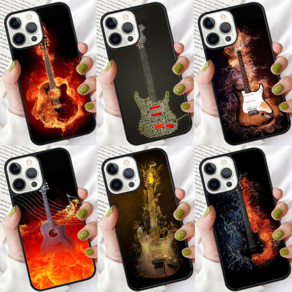 Music Flames Bass Guitar Phone Case