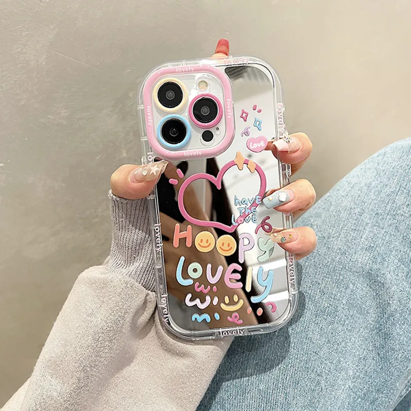 Lovely Girl Heart Mirror iPhone Case