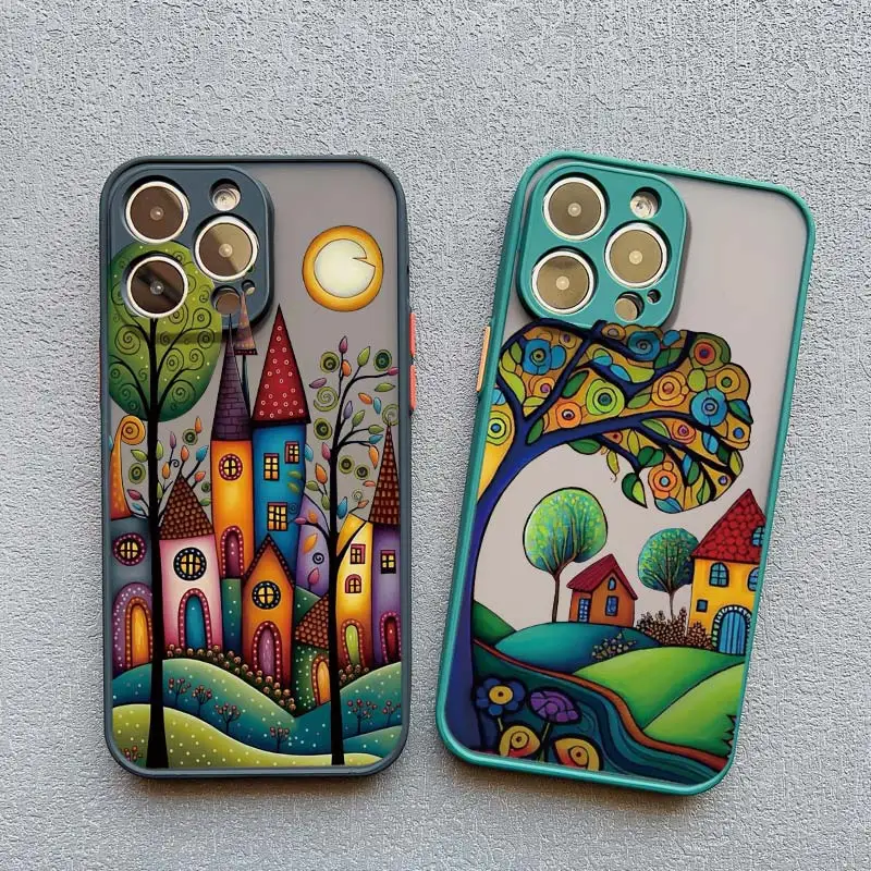 Hand Painted Forest House iPhone Case