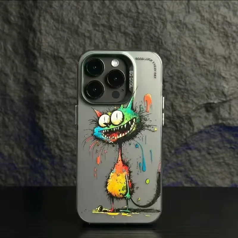 Cool Cartoon Graffiti Colored Laser Print iPhone Case