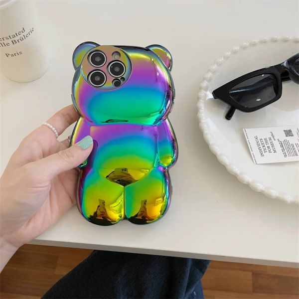 Cute 3D Bear Laser iPhone Case